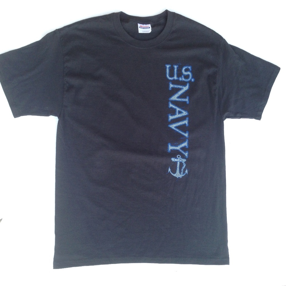 Vintage US Navy Black graphic T Shirt